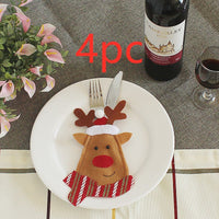 HKM-066771 Festive Christmas Knife and Fork Set - Fabric, Multiple Sizes Available, 1 to 6 Pieces