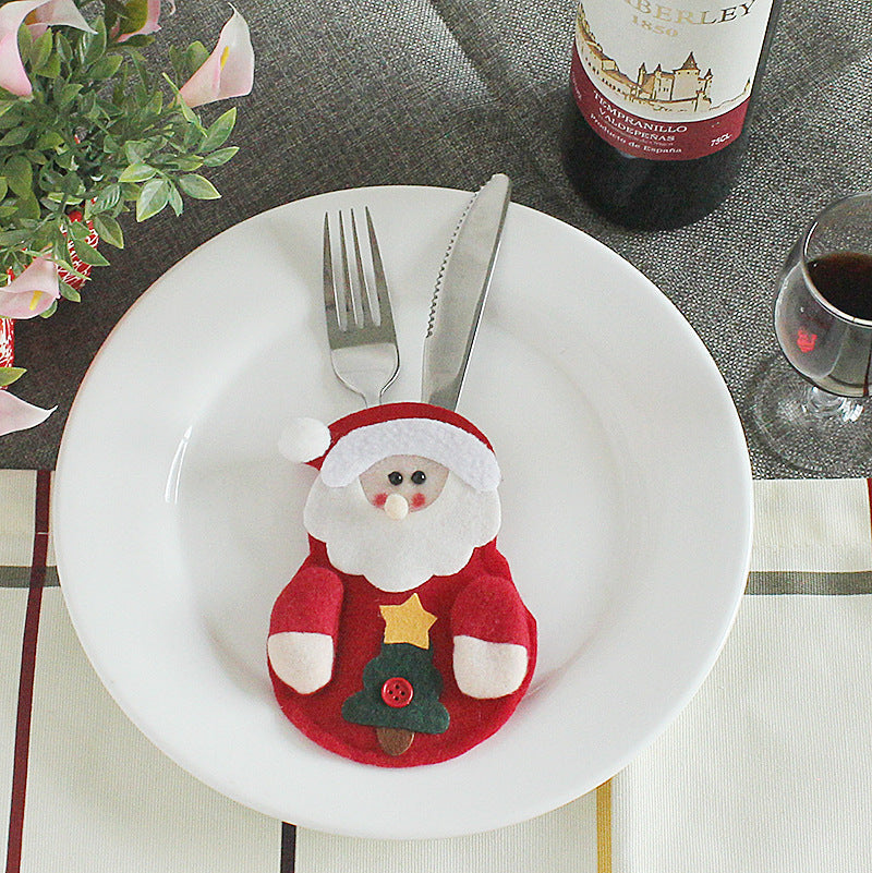 HKM-066771 Festive Christmas Knife and Fork Set - Fabric, Multiple Sizes Available, 1 to 6 Pieces