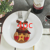 HKM-066771 Festive Christmas Knife and Fork Set - Fabric, Multiple Sizes Available, 1 to 6 Pieces