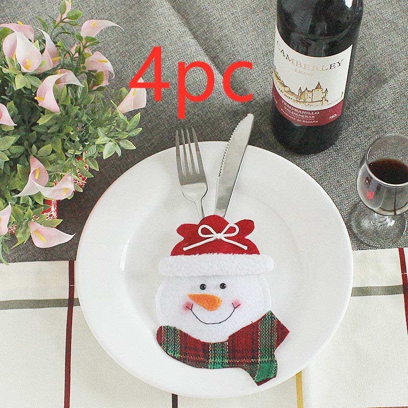 HKM-066771 Festive Christmas Knife and Fork Set - Fabric, Multiple Sizes Available, 1 to 6 Pieces
