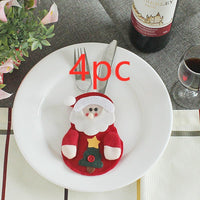 HKM-066771 Festive Christmas Knife and Fork Set - Fabric, Multiple Sizes Available, 1 to 6 Pieces
