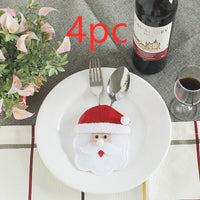 HKM-066771 Festive Christmas Knife and Fork Set - Fabric, Multiple Sizes Available, 1 to 6 Pieces