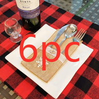 HKM-066771 Festive Christmas Knife and Fork Set - Fabric, Multiple Sizes Available, 1 to 6 Pieces
