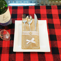 HKM-066771 Festive Christmas Knife and Fork Set - Fabric, Multiple Sizes Available, 1 to 6 Pieces