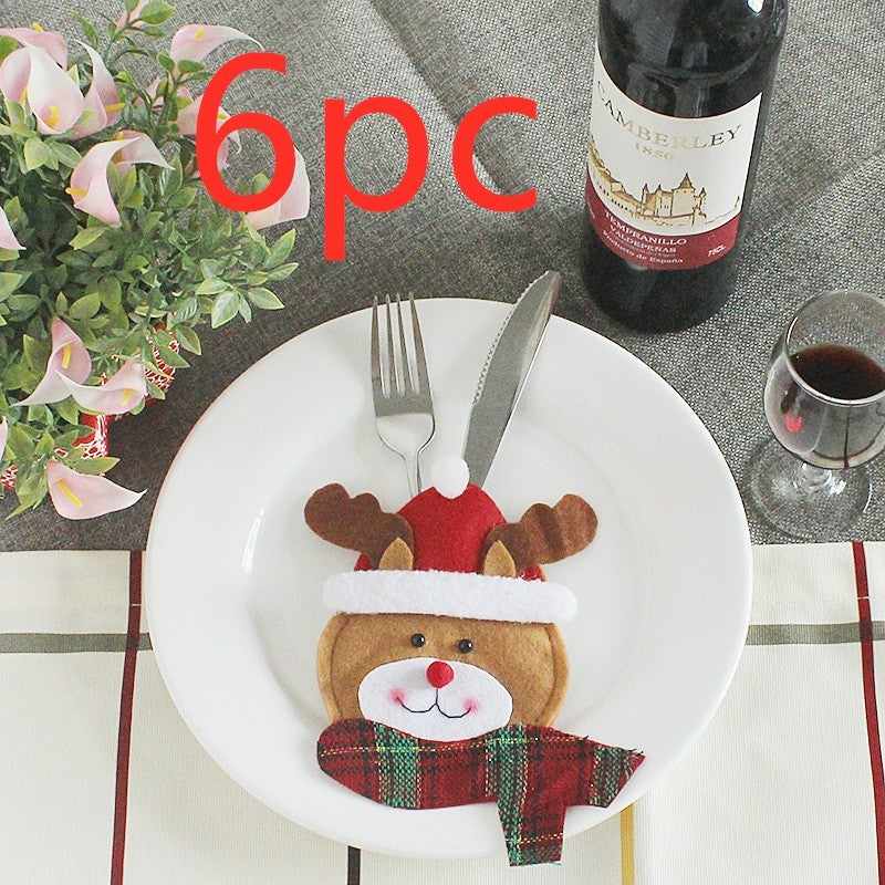 HKM-066771 Festive Christmas Knife and Fork Set - Fabric, Multiple Sizes Available, 1 to 6 Pieces