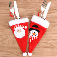 HKM-066771 Festive Christmas Knife and Fork Set - Fabric, Multiple Sizes Available, 1 to 6 Pieces