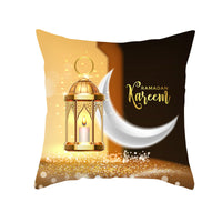 HKM-067027 Golden Moon Ethnic Print Peach Skin Pillowcase - 45x45cm, Multiple Color Options
