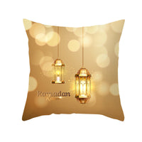 HKM-067027 Golden Moon Ethnic Print Peach Skin Pillowcase - 45x45cm, Multiple Color Options