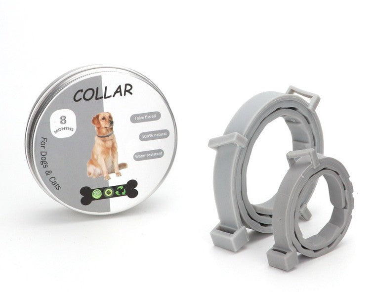 HKM-067155 Adjustable Silicone Cat and Dog Collar with Flea Repellent - Available in Multiple Colors