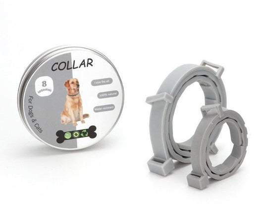 HKM-067155 Adjustable Silicone Cat and Dog Collar with Flea Repellent - Available in Multiple Colors
