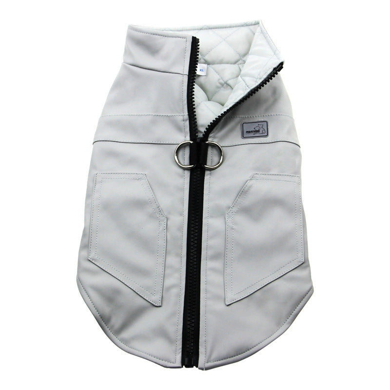 HKM-067155 Cozy Thickened Vest for Small to Medium Dogs - Warm Autumn and Winter Jacket in Grey, Mauve, Brown