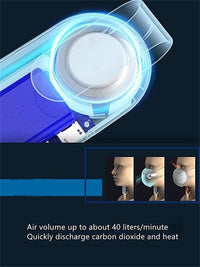 HKM-067155 Portable Clip-On Fan for Face Masks - USB Powered Cooling Air Purifier for Outdoor Use