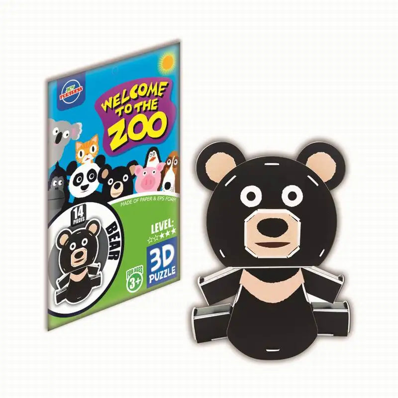 KTX-067219 3D DIY Cartoon Animal Paper Puzzle Educational Building Blocks for Children