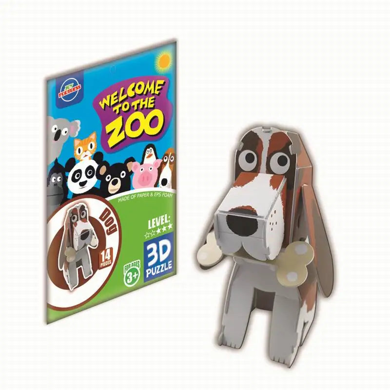 KTX-067219 3D DIY Cartoon Animal Paper Puzzle Educational Building Blocks for Children