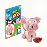 HKM-067219 3D DIY Cartoon Animal Paper Puzzle Educational Building Blocks for Children