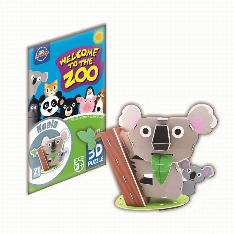 KTX-067219 3D DIY Cartoon Animal Paper Puzzle Educational Building Blocks for Children