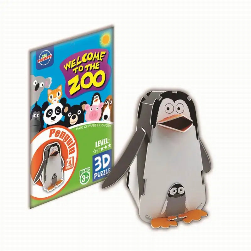 KTX-067219 3D DIY Cartoon Animal Paper Puzzle Educational Building Blocks for Children
