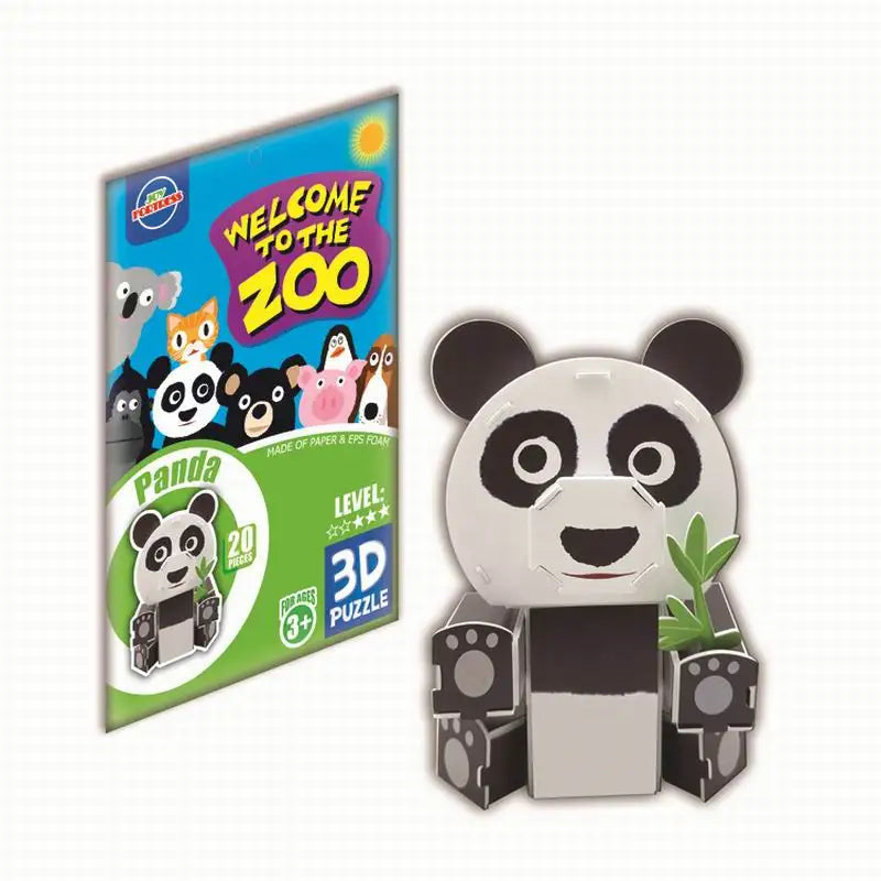 KTX-067219 3D DIY Cartoon Animal Paper Puzzle Educational Building Blocks for Children