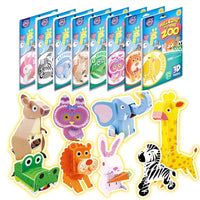 HKM-067219 3D DIY Cartoon Animal Paper Puzzle Educational Building Blocks for Children
