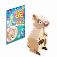 HKM-067219 3D DIY Cartoon Animal Paper Puzzle Educational Building Blocks for Children