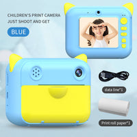 HKM-067219 Kids' Digital Camera with LCD Screen, Rechargeable, Takes Photos & Videos, Available in Blue and Pink Options