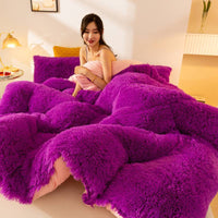 HKM-067411 Double-Sided Velvet Winter Quilt - Soft Fleece Mink & Crystal Velvet, Thickened Warm Blanket for Cozy Comfort