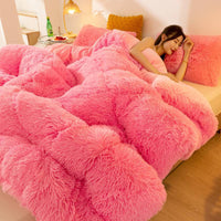 HKM-067411 Double-Sided Velvet Winter Quilt - Soft Fleece Mink & Crystal Velvet, Thickened Warm Blanket for Cozy Comfort
