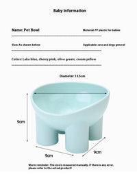 HKM-067667 Elevated Anti-Tumble Cat Bowl Set with Double Basins for Neck Protection