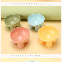 HKM-067667 Elevated Anti-Tumble Cat Bowl Set with Double Basins for Neck Protection