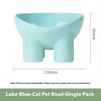 HKM-067667 Elevated Anti-Tumble Cat Bowl Set with Double Basins for Neck Protection