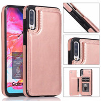 HKM-067731 Universal Phone Case with Card Slots for Multiple Models – Simple PU Back Cover in Various Colors