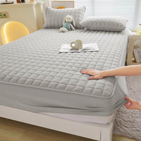 HKM-067795 Quilted Waterproof Fitted Sheet and Duvet Cover Set with Pillowcases - Available in Multiple Sizes