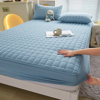HKM-067795 Quilted Waterproof Fitted Sheet and Duvet Cover Set with Pillowcases - Available in Multiple Sizes