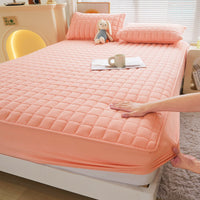 HKM-067795 Quilted Waterproof Fitted Sheet and Duvet Cover Set with Pillowcases - Available in Multiple Sizes