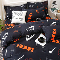 HKM-067795 Washed Cotton Duvet Cover Set - Four-Piece Bedding Collection in Various Stylish Patterns