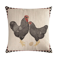 HKM-068179 Modern Hen Series Linen Pillowcase Cushion Cover, 45x45cm, Cotton & PP Cotton Filling