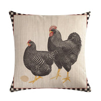 HKM-068179 Modern Hen Series Linen Pillowcase Cushion Cover, 45x45cm, Cotton & PP Cotton Filling