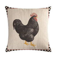 HKM-068179 Modern Hen Series Linen Pillowcase Cushion Cover, 45x45cm, Cotton & PP Cotton Filling
