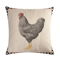 HKM-068179 Modern Hen Series Linen Pillowcase Cushion Cover, 45x45cm, Cotton & PP Cotton Filling
