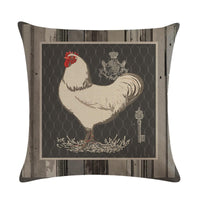 HKM-068179 Modern Hen Series Linen Pillowcase Cushion Cover, 45x45cm, Cotton & PP Cotton Filling