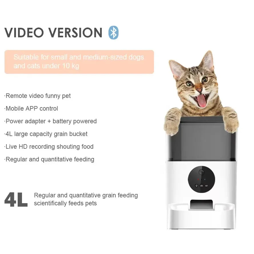 KTX-068243 Smart Wi-Fi Pet Feeder with Camera and App Control for Timed Meal Dispensing