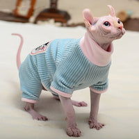 HKM-068243 Warm Double-Sided Fleece Clothes for Hairless Cats in Various Colors and Sizes