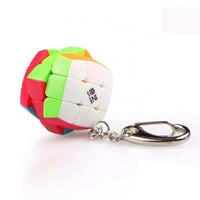 HKM-068371 3x3 Mini Pocket Magic Cube Keychain Puzzle Toy for Ages 2 and Up - Compact Fidget Fun