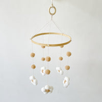 HKM-068563 Handmade Wooden Flower Wind Chimes in Pink and Coffee Tones, 30 x 50CM