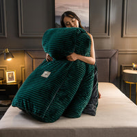 HKM-068627 Double-Sided Coral Fleece Quilt Cover – Soft Polyester Magic Velvet in Multiple Sizes