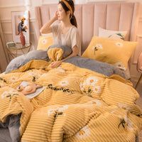 HKM-068627 Double-Sided Coral Fleece Quilt Cover – Soft Polyester Magic Velvet in Multiple Sizes