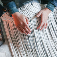 HKM-068627 Handmade Macrame Wall Hanging Tapestry for Baby Room and Home Decor, 75 cm Wide Cotton Rope Art
