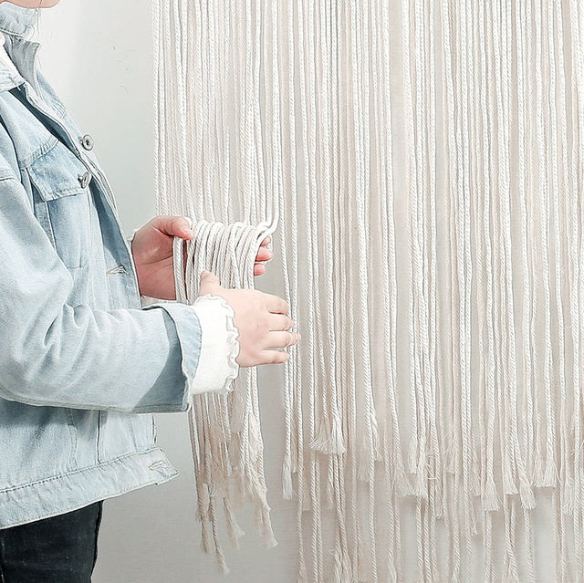 HKM-068627 Handmade Macrame Wall Hanging Tapestry for Baby Room and Home Decor, 75 cm Wide Cotton Rope Art