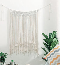 HKM-068627 Handmade Macrame Wall Hanging Tapestry for Baby Room and Home Decor, 75 cm Wide Cotton Rope Art