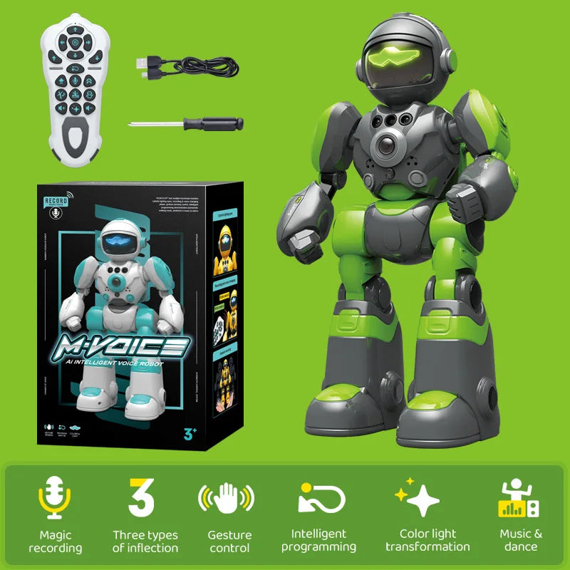 HKM-068627 Intelligent Dance Gesture Robot with Voice Command and Light Control